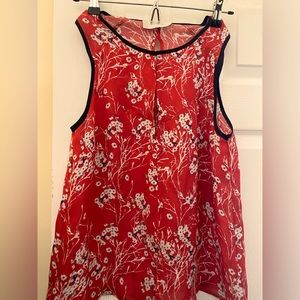 A.L.C. Cherry 🍒 Blossom Silk Chiffon Top Blouse Sleeveless ***With Defec…